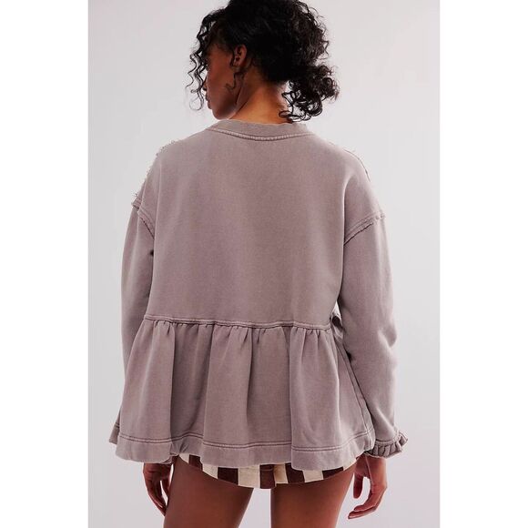 Free People Gray Peplum Sweatshirt - Picture 8 of 8